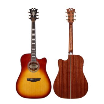 D'Angelico Premier Bowery Iced Tea Burst Ozvučena akustična gitara 