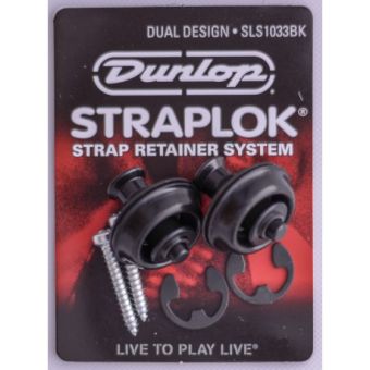 Jim Dunlop SLS1033BK STRAP Lock RETAINERS DUAL DESIGN