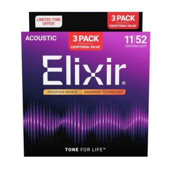 ELIXIR 16027 011/052 3 PACK 16568 žice za akustičnu gitaru 